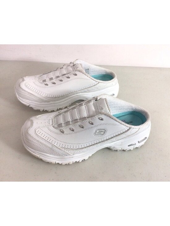 Skechers Shoes - Skechers D'Lites Mules White Memory Foam Slip On Sneakers Women 6.5